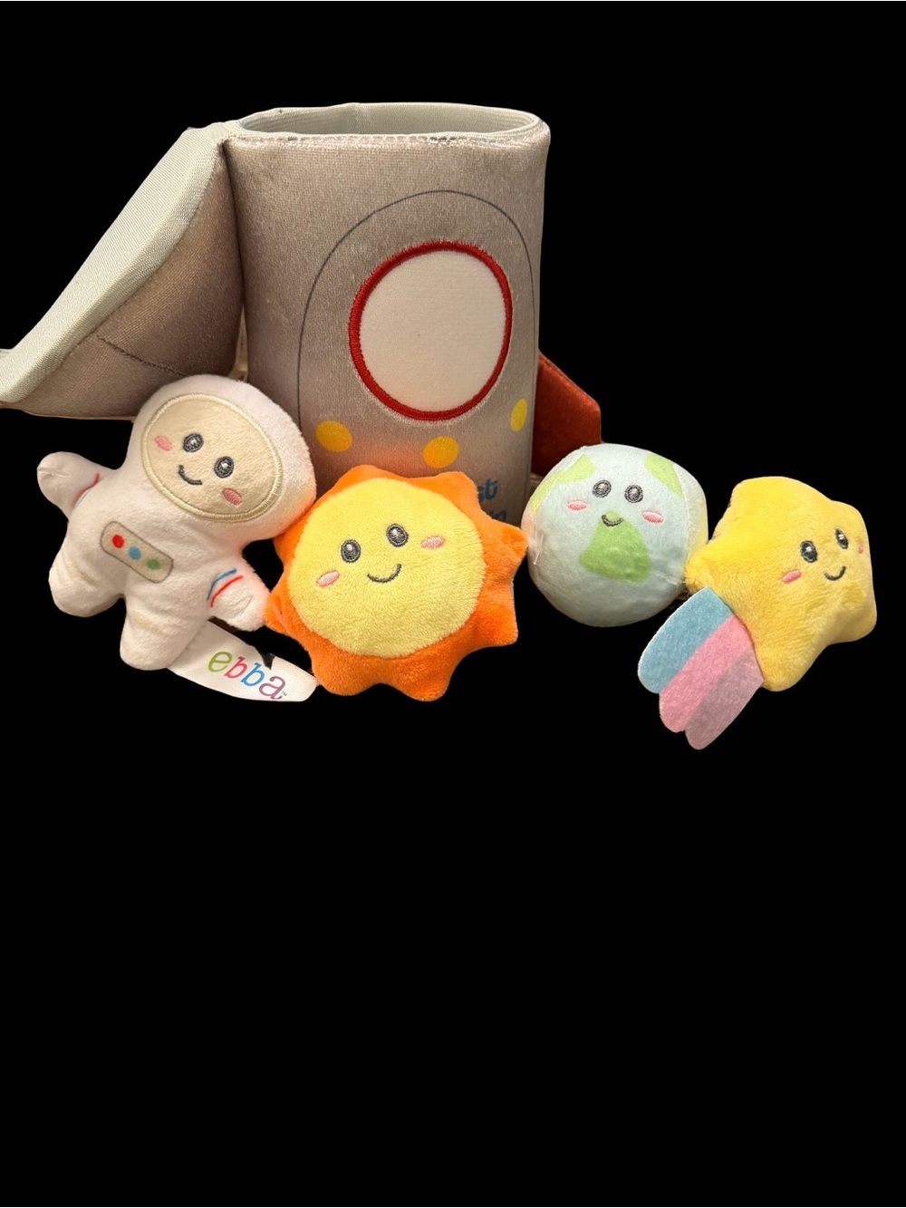 My First Spaceship Plush Toy - Gray and Red Kids Rocket